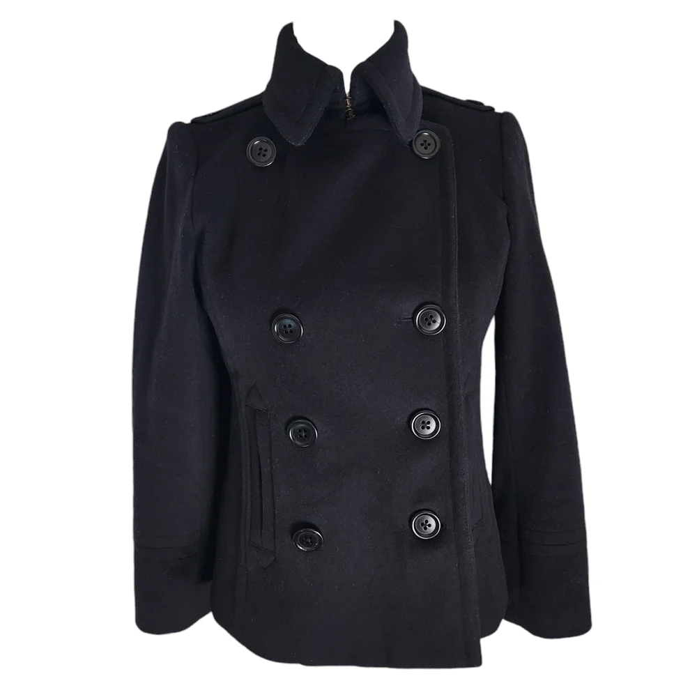 J. Crew black 100% wool peacoat size S - Picture 3 of 10